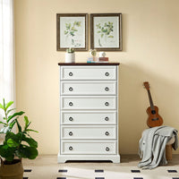 Stylish 6 Drawer Tall Dresser for Bedroom Storage and Closet Organization with Easy Pull Handles
