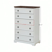 Stylish 6 Drawer Tall Dresser for Bedroom Storage and Closet Organization with Easy Pull Handles