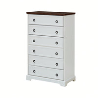 Stylish 6 Drawer Tall Dresser for Bedroom Storage and Closet Organization with Easy Pull Handles