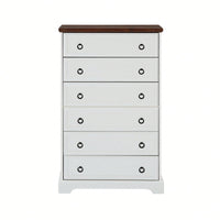 Stylish 6 Drawer Tall Dresser for Bedroom Storage and Closet Organization with Easy Pull Handles