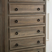 Stylish 6 Drawer Tall Dresser for Bedroom Storage and Closet Organization with Easy Pull Handles