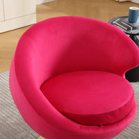 Velvet Swivel Barrel Accent Chair with Ottoman for Living Room and Bedroom Comfortable Round Club Chair 360 Degree Leisure Armchair