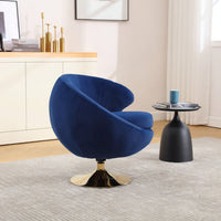 Velvet Swivel Barrel Accent Chair with Ottoman for Living Room and Bedroom Comfortable Round Club Chair 360 Degree Leisure Armchair