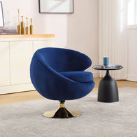 Velvet Swivel Barrel Accent Chair with Ottoman for Living Room and Bedroom Comfortable Round Club Chair 360 Degree Leisure Armchair