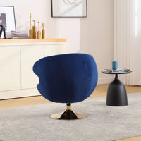 Velvet Swivel Barrel Accent Chair with Ottoman for Living Room and Bedroom Comfortable Round Club Chair 360 Degree Leisure Armchair