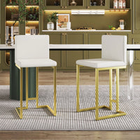 Luxurious 25.8" High Bar Stools With Built-In Footrest Relaxing Seating Experience