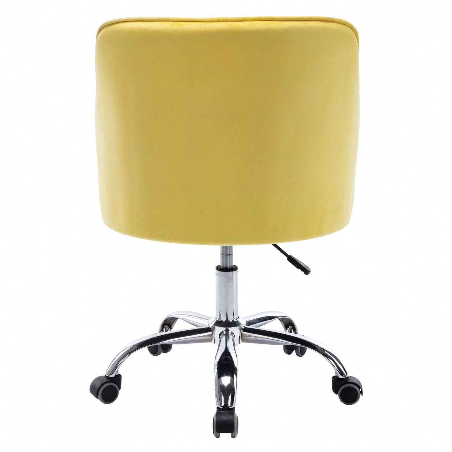 Modern Yellow Velvet Home Office Desk Chair Swivel Adjustable Cute Task Chair with Wheels for Computer Use