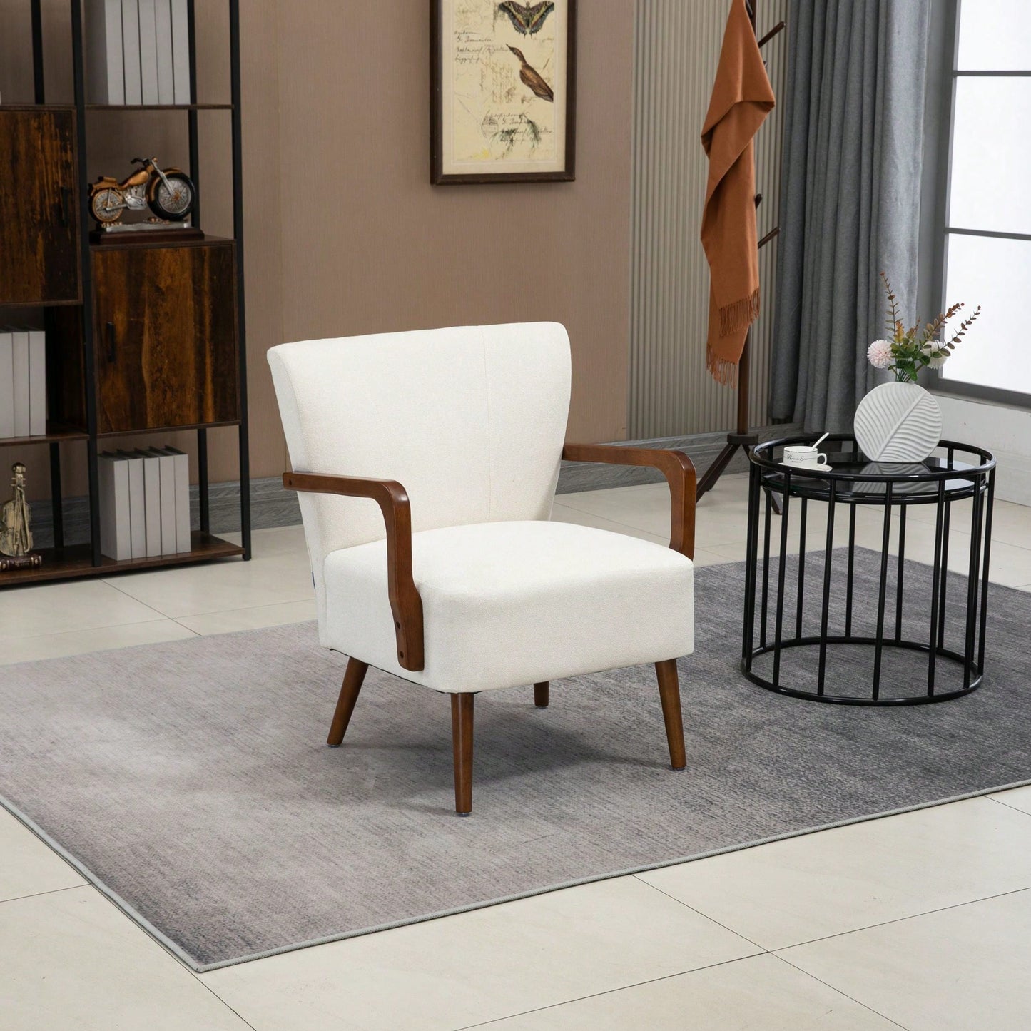 Modern Velvet Accent Armchair with Ottoman for Living Room and Bedroom Comfortable Lounge Chair