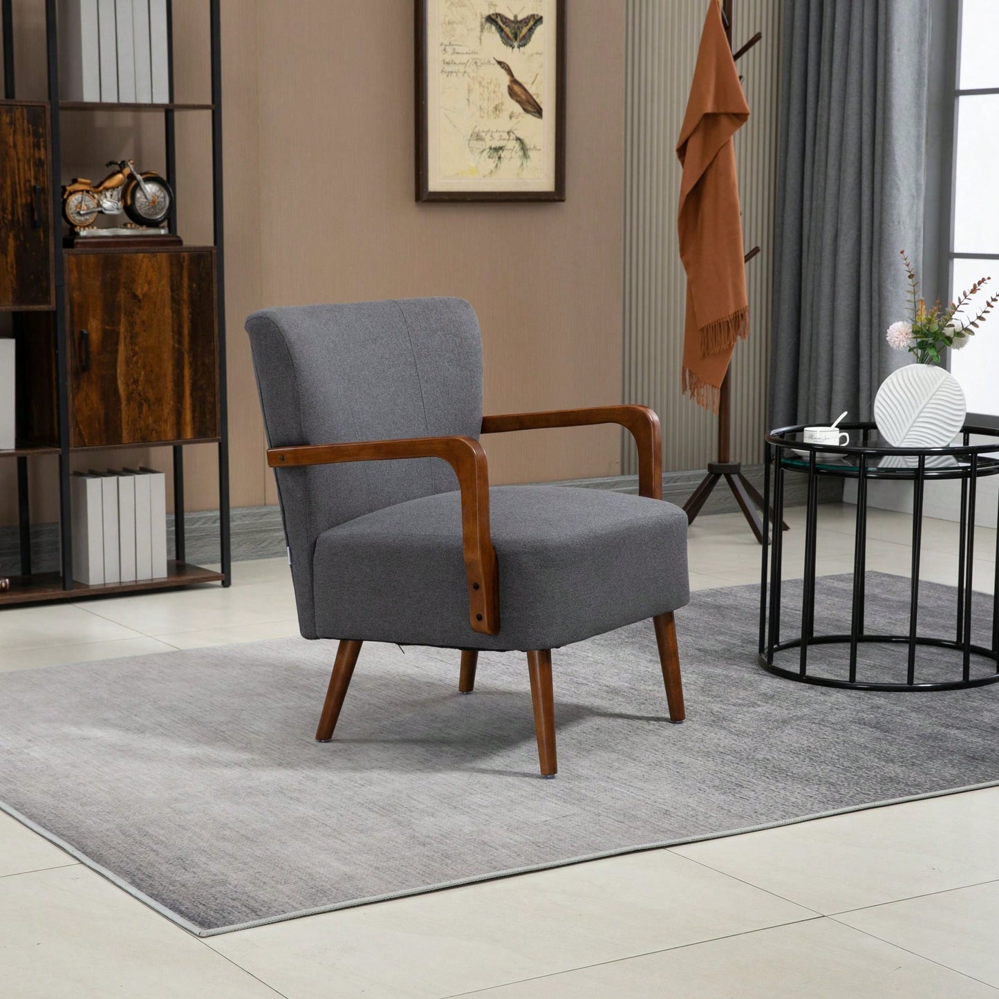 Modern Velvet Accent Armchair with Ottoman for Living Room and Bedroom Comfortable Lounge Chair