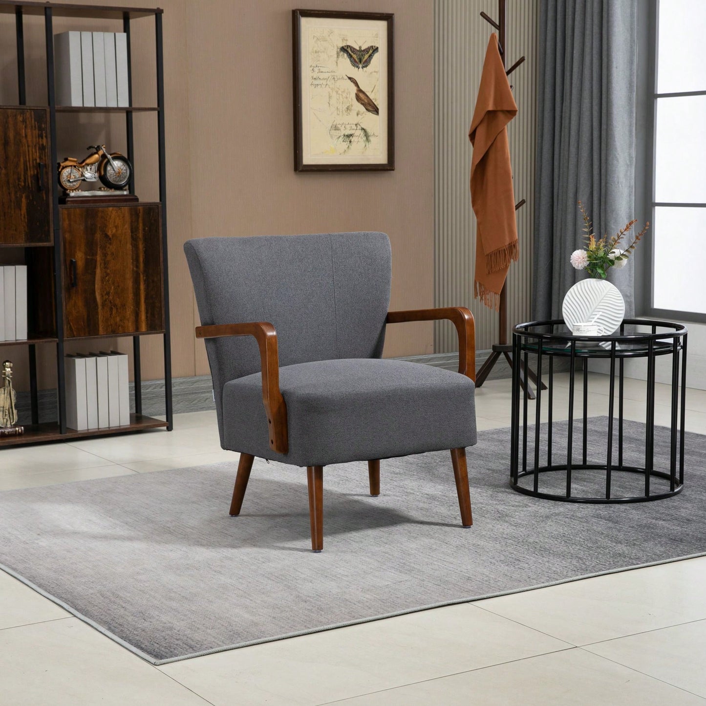 Modern Velvet Accent Armchair with Ottoman for Living Room and Bedroom Comfortable Lounge Chair