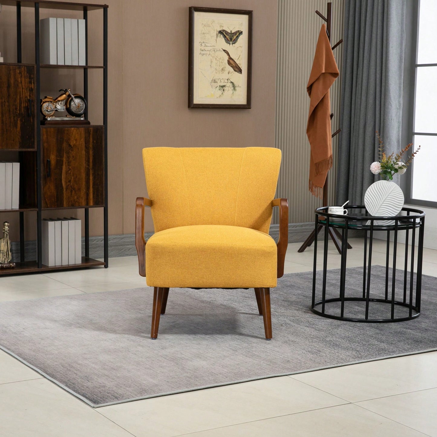 Modern Velvet Accent Armchair with Ottoman for Living Room and Bedroom Comfortable Lounge Chair