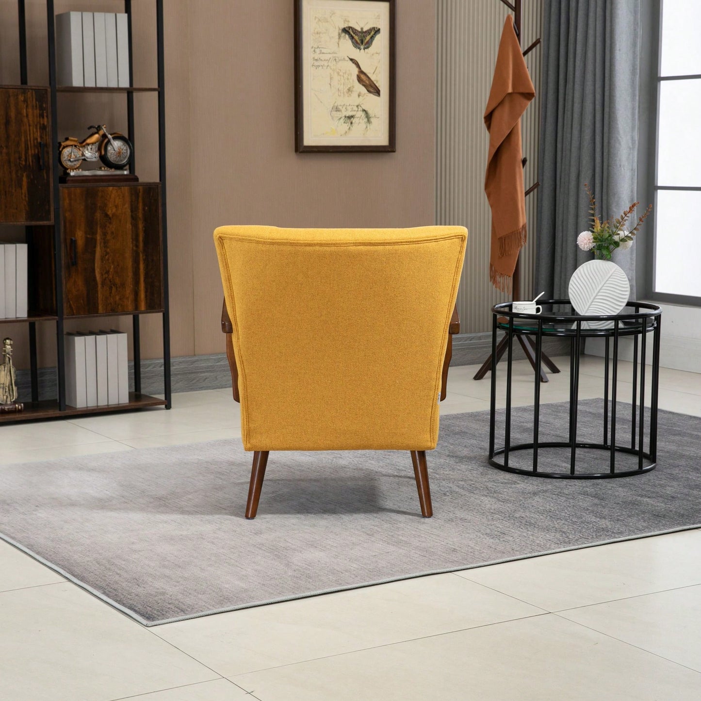 Modern Velvet Accent Armchair with Ottoman for Living Room and Bedroom Comfortable Lounge Chair