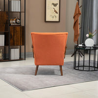 Modern Velvet Accent Armchair with Ottoman for Living Room and Bedroom Comfortable Lounge Chair