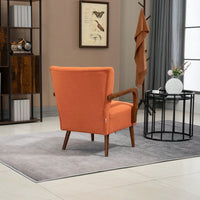 Modern Velvet Accent Armchair with Ottoman for Living Room and Bedroom Comfortable Lounge Chair