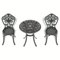 3 Piece Cast Aluminum Patio Furniture  With Black Frame