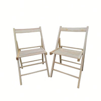 Set Of 2, Comfy Solid Wood Folding Chair,  Chair With Comfortable Slatted Seat And Open Back, Fully Assembled, Strong And Durable, Versatile