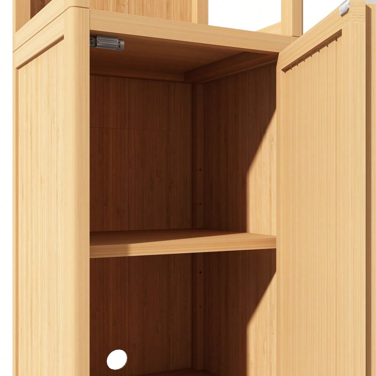 Versatile Bamboo Storage Cabinet With Ample Space And Durability