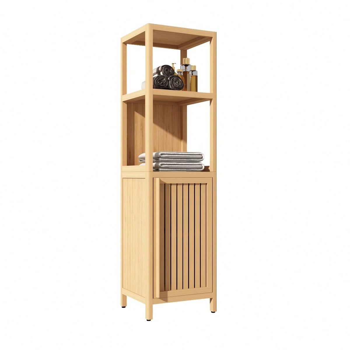 Versatile Bamboo Storage Cabinet With Ample Space And Durability