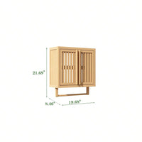 Bamboo Wall Mounted Bathroom Cabinet Over Toilet with Towel Bar for Stylish Storage in Bathroom Bedroom Living Room