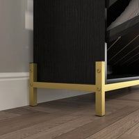 Modern Slim Shoe Cabinet with 3 Flip Drawers and Open Shelves for Heels Boots and Slippers