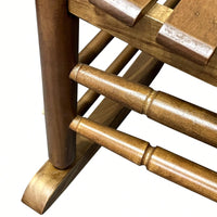 Adult Rocking Chair, Balcony, Porch, Hardwood, Wide Seat, Armrest, Slatted Back Rest