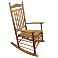 Adult Rocking Chair, Balcony, Porch, Hardwood, Wide Seat, Armrest, Slatted Back Rest