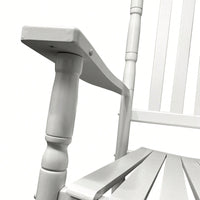 Adult Rocking Chair, Balcony, Porch, Hardwood, Wide Seat, Armrest, Slatted Back Rest