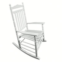 Adult Rocking Chair, Balcony, Porch, Hardwood, Wide Seat, Armrest, Slatted Back Rest