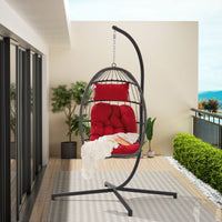 Hanging Basket Outdoor Garden Rattan Egg Swing Chair Hanging Chair Cushion