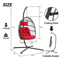 Hanging Basket Outdoor Garden Rattan Egg Swing Chair Hanging Chair Cushion