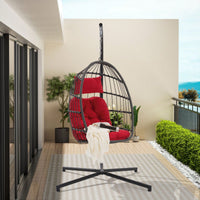 Hanging Basket Outdoor Garden Rattan Egg Swing Chair Hanging Chair Cushion