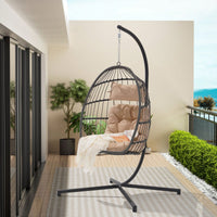 Hanging Basket Outdoor Garden Rattan Egg Swing Chair Hanging Chair Cushion