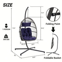 Hanging Basket Outdoor Garden Rattan Egg Swing Chair Hanging Chair Cushion