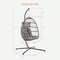 Hanging Basket Outdoor Garden Rattan Egg Swing Chair Hanging Chair Cushion