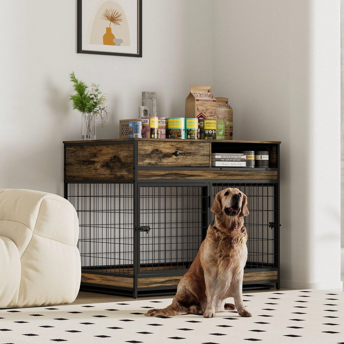 Stylish Indoor Pet Kennel That Enhances Your Home Decor While Keeping Your Pet Safe