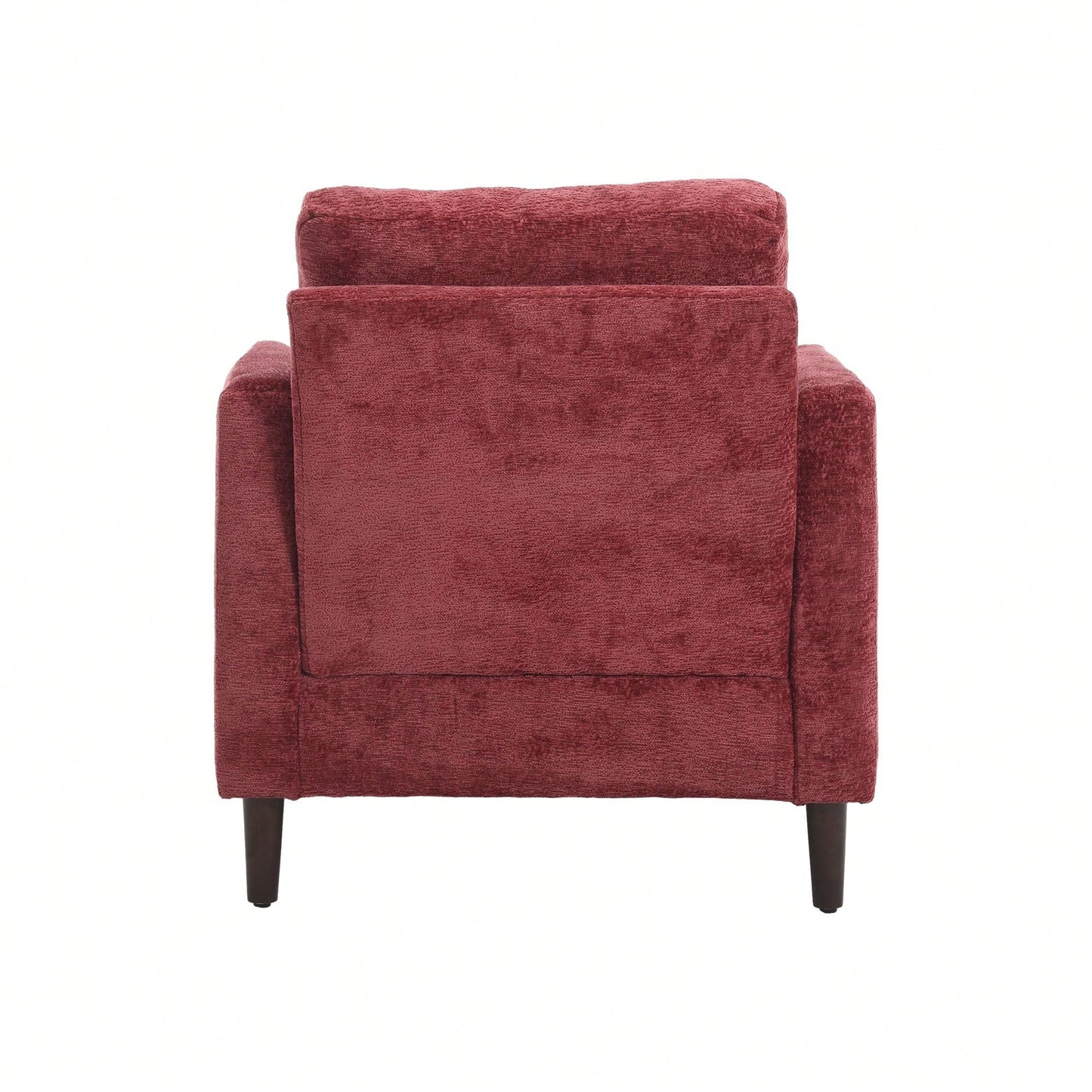 Mid Century Modern Tufted Club Chair With Studded Accents And Solid Wood Frame