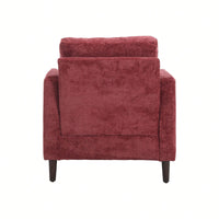 Mid Century Modern Tufted Club Chair With Studded Accents And Solid Wood Frame