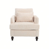 Mid Century Modern Tufted Club Chair With Studded Accents And Solid Wood Frame
