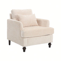 Mid Century Modern Tufted Club Chair With Studded Accents And Solid Wood Frame
