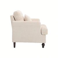 Mid Century Modern Tufted Club Chair With Studded Accents And Solid Wood Frame