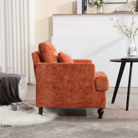 Mid Century Modern Tufted Club Chair With Studded Accents And Solid Wood Frame