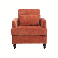 Mid Century Modern Tufted Club Chair With Studded Accents And Solid Wood Frame