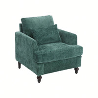 Mid Century Modern Tufted Club Chair With Studded Accents And Solid Wood Frame