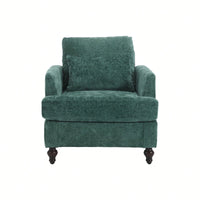 Mid Century Modern Tufted Club Chair With Studded Accents And Solid Wood Frame