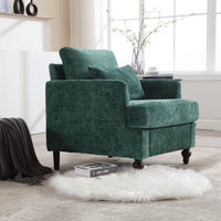 Mid Century Modern Tufted Club Chair With Studded Accents And Solid Wood Frame