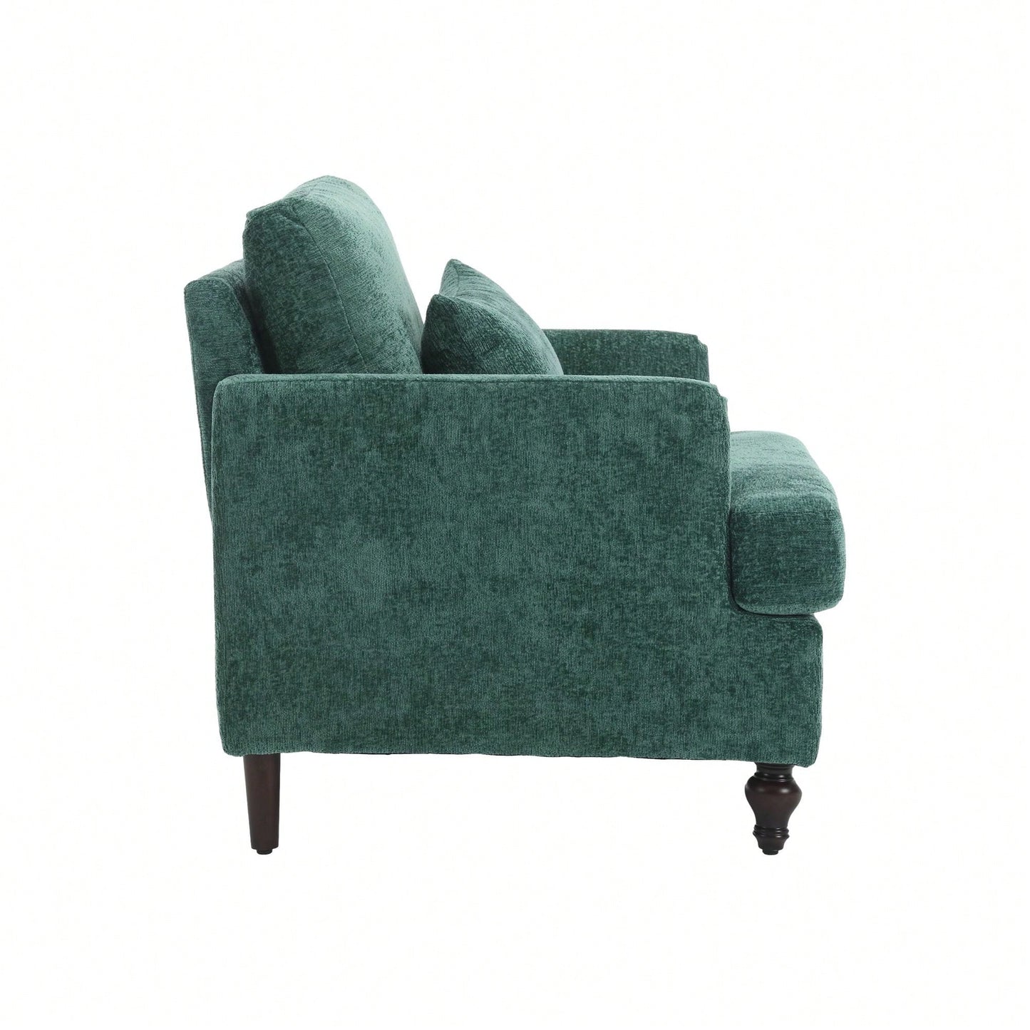 Mid Century Modern Tufted Club Chair With Studded Accents And Solid Wood Frame