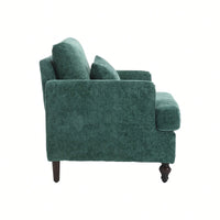 Mid Century Modern Tufted Club Chair With Studded Accents And Solid Wood Frame