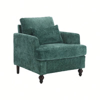 Mid Century Modern Tufted Club Chair With Studded Accents And Solid Wood Frame