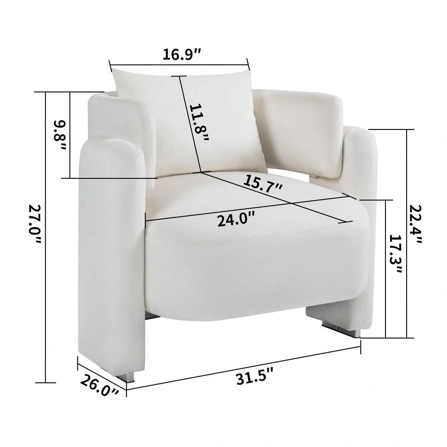 Soft Single Sofa Chair With Pillows For Living Room,Bedroom