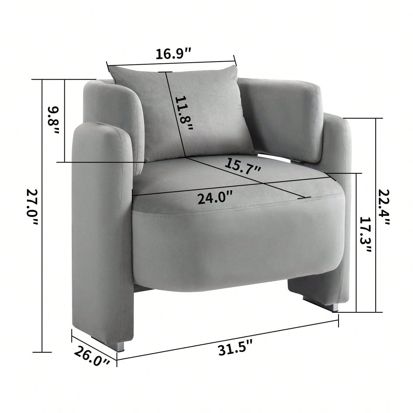 Soft Single Sofa Chair With Pillows For Living Room,Bedroom